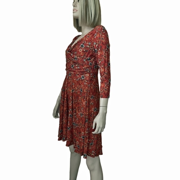 Peruvian Collection Artesinia Dress Handpainted Flowers Twirl Skirt w/ Pockets - Picture 6 of 16